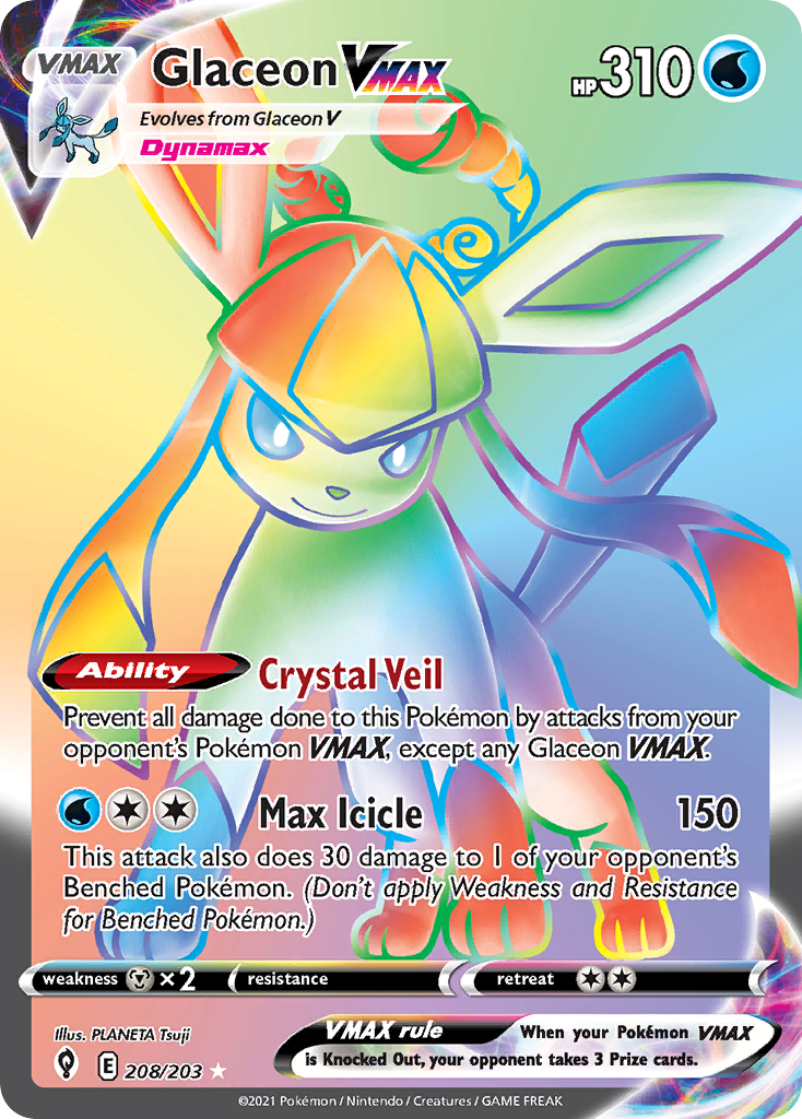 Evolving Skies Glaceon VMAX #208/203